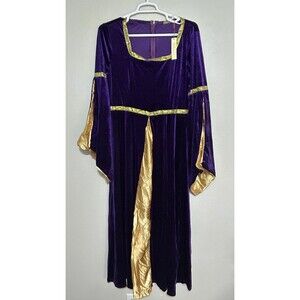 Artemisia Designs Medieval Renaissance Gown Women’s XL Purple Velvet Gold Trim
